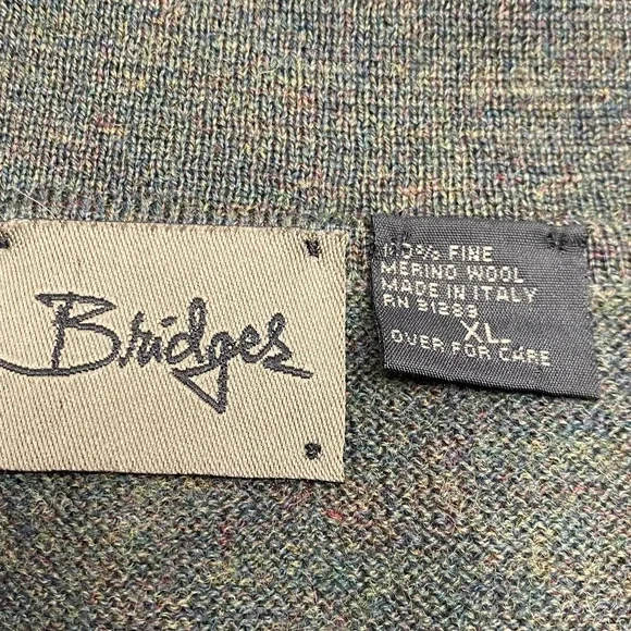 Bridges Men's 100% Fine Merino Wool Long Sleeve Henley Green Size XL - Picture 4 of 8